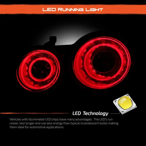 Miniatura 3 de AKKON - Para 2009-2017 Nissan GTR GT-R R35 Skyline Juego de luces traseras LED de ambos lados - Lente roja transparente Carcasa roja.
