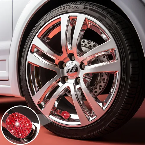 Miniatura 3 de 4 piezas de tapas de válvula de vástago de neumático con cristal brillante y diamante, tapas de válvula de neumático de rueda de coche a prueba
