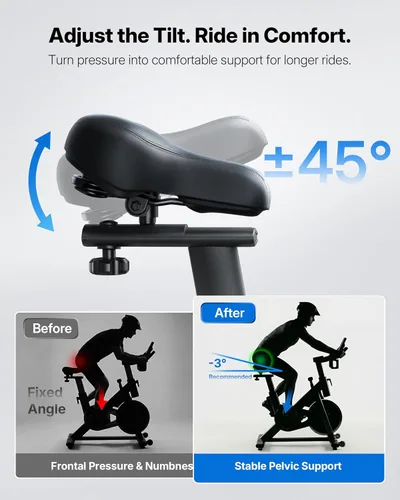 Miniatura 8 de Merach Bicicleta estática para gimnasio en casa, bicicleta estacionaria de bajo ruido con almohadilla de freno, bicicleta de entrenamiento