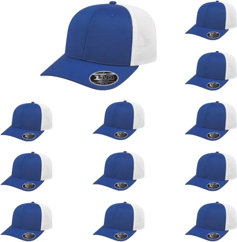 Miniatura 132 de Cap America i8502 Flexfit 110 Premium - Gorra de camionero de perfil medio con 6 paneles de malla trasera con protección UV y cierre ajustable Azul