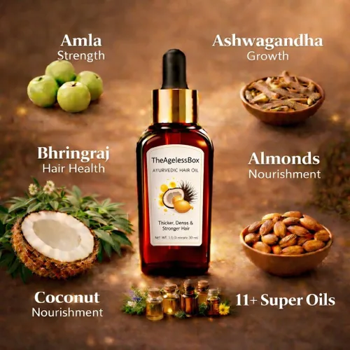 Miniatura 2 de Aceite ayurvédico para el crecimiento del cabello, amla, bhringraj y argán, reduce la caída del cabello y el cuero cabelludo seco, fortalece