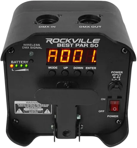 Miniatura 9 de Rockville Best PAR 50 Bundle: (4) Par recargable puede lavar luces con DMX RGBWA UV, bolsa de transporte RLB30 para accesorios de iluminación Slim