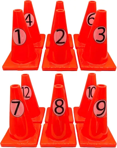 Miniatura 12 de LVL10 - Conos de entrenamiento profesionales, conos de fútbol grandes de 12 pulgadas para entrenamiento deportivo, para ejercicios de baloncesto