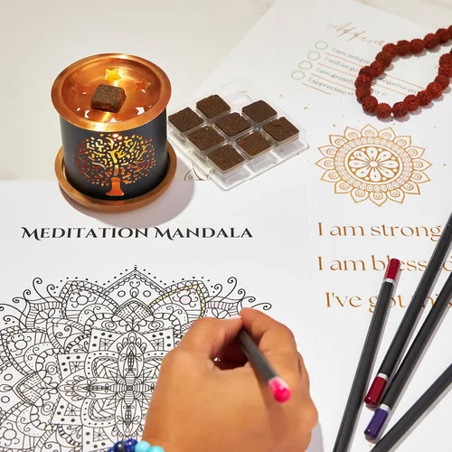 Miniatura 9 de Aromafume - Juego de ladrillos de incienso de 7 chakras, 63 ladrillos y árbol de la vida, juego de incienso sin humo para equilibrio de chakras