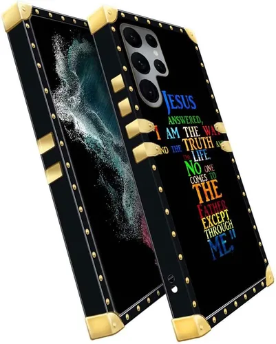 Miniatura 4 de Funda compatible con Samsung Galaxy S22 Ultra, funda protectora de TPU suave a prueba de golpes, con diseño de cruz de Jesús de la Biblia de Cristo