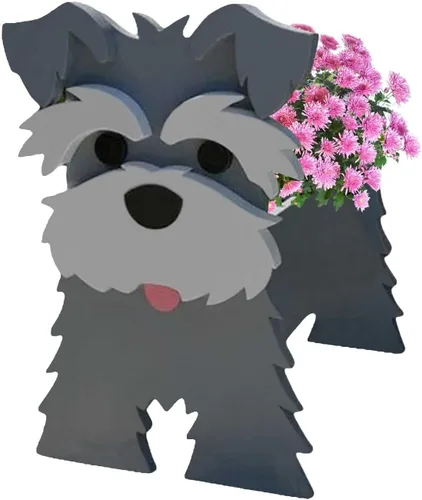 Miniatura 9 de Bamboo's Grocery LoKii Macetas de perro Boston Terrier, linda maceta de perro, contenedores de plantas con forma de animales, para plantas