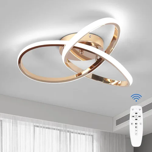 Miniatura 11 de CANEOE Lámparas de techo modernas, lámpara de techo LED de montaje empotrado regulable de 42W con control remoto, diseño creativo cerca del techo