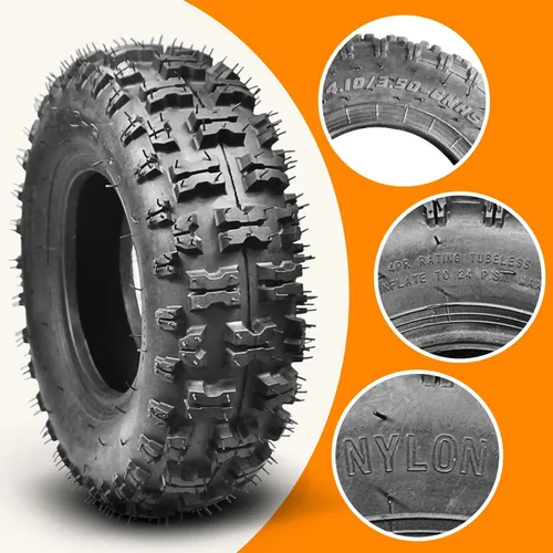 Miniatura 5 de HOLATO 4.10/3.50-6 4.10-6 NHS Neumático y tubo interior para cortacésped, carretillas, vehículos de 4 ruedas, ATV, Quad Go Kart, soplador de nieve
