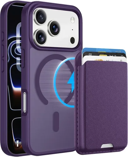 Miniatura 93 de Funda magnética para iPhone 12 Pro Max, cartera magnética desmontable con soporte para tarjetas, [compatible con MagSafe] grado militar, a prueba