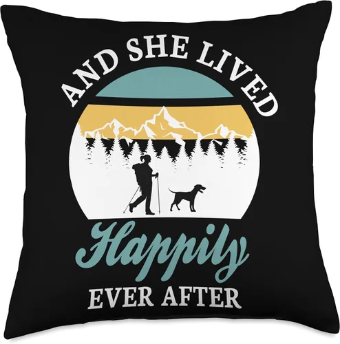 Miniatura 4 de And she lived happily ever after Hiking Dogs And she Lived Happily Ever After Trekking - Almohada de senderismo con perros, 16 x 16 pulgadas