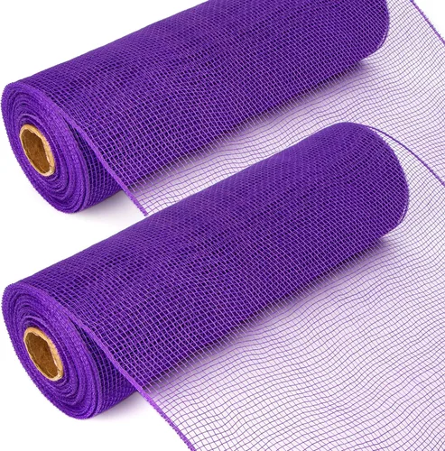 Miniatura 6 de Ribbli 2 rollos de cinta de malla negra, 10 pulgadas x 30 pies (10 yardas) por rollo, cinta de malla para guirnaldas de corona y decoración