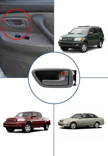Miniatura 8 de Manija de puerta interior con bisel, compatible con 2000 2001 2002 2003 2004 2005 2006 2007 Toyota Avalon Sequoia Tundra (cabina tripulada), Beige