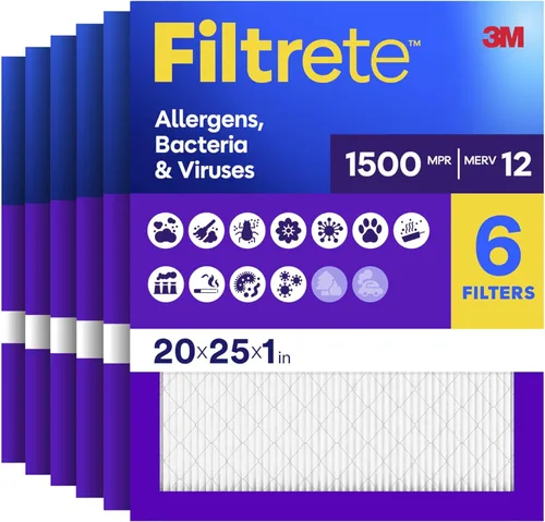 Miniatura 29 de Filtrete Filtro de aire para horno de CA de 17.5x23.5x1, MERV 12, MPR 1500, CERTIFICADO amigable para asma y alergias, filtro de limpieza de aire