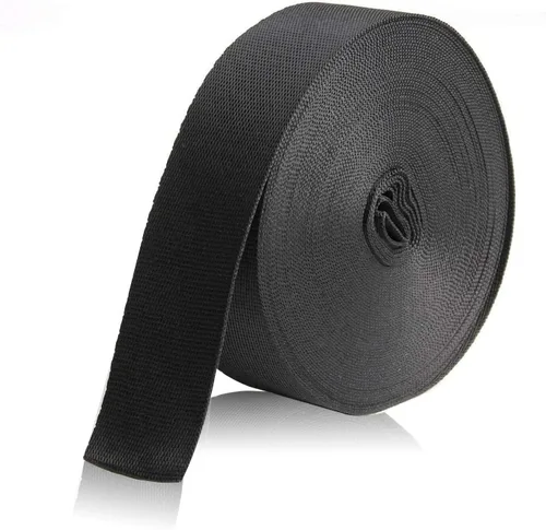 Correa de Cinta de Nylon Negro de 1 Pulgada de Ancho de 10 Yardas, Correas de Polipropileno para Bolsas, Hamacas, Escalada al Aire Libre y