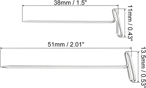 Miniatura 2 de PATIKIL 150 pines en T de acero inoxidable de 1.5 pulgadas, pasadores de 2 pulgadas para pelucas, bloqueo de tejido, costura, pasadores en T rectos