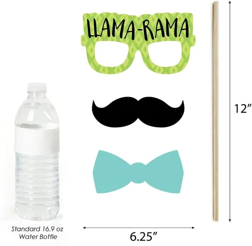 Miniatura 6 de Big Dot of Happiness Whole Llama Fun - Kit de accesorios para cabina de fotos para baby shower o fiesta de cumpleaños, 20