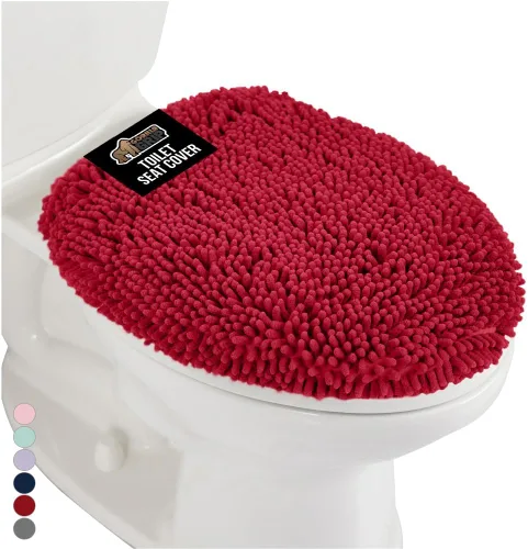 Miniatura 28 de GORILLA GRIP Funda gruesa de espuma viscoelástica para tapa y asiento de inodoro de baño, parte superior de terciopelo suave, lavable a máquina, Azul