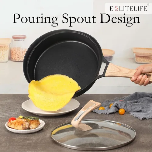 Miniatura 7 de ESLITE LIFE Sartén antiadherente profunda, revestimiento de granito saludable, sartén para tortilla de huevo, utensilios de cocina de piedra, sin