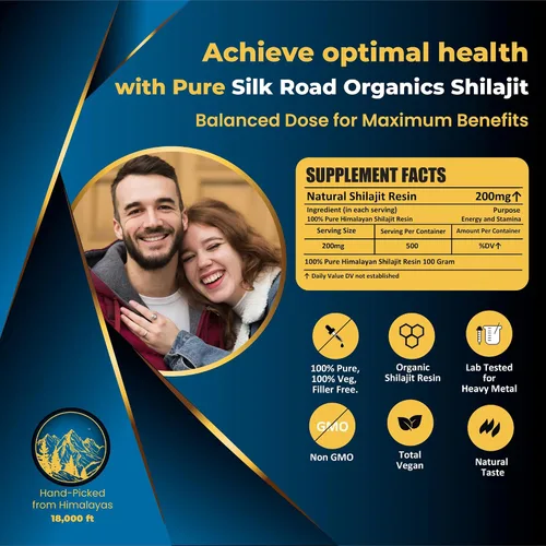 Miniatura 3 de Shilajit Silk Road Organics - Resina pura de Shilajit del Himalaya con más de 85 oligoelementos y ácido fúlvico para energía y apoyo inmunológico