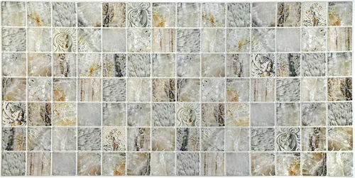 Miniatura 3 de Dundee Deco PG7056-10 - Panel de pared 3D de mármol veneciano de imitación gris beige en cuadrados, 3.2 pies x 1.6 pies (37.8 in x 18.9 in), diseño