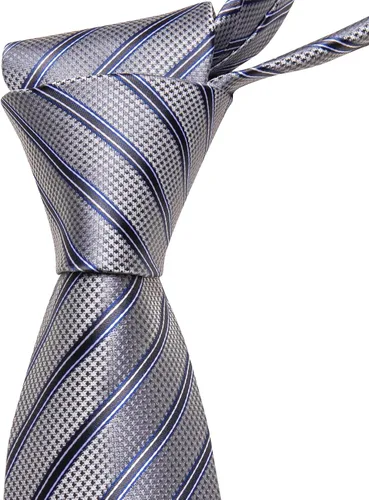 Miniatura 251 de Barry.Wang Juego de corbatas para hombre, corbata de seda a rayas, tejido a cuadros, gemelos formales, negocios, boda
