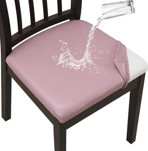 Miniatura 10 de YISUN Fundas de Asiento para Silla Set de 6, Fundas para Comedor Impermeables, Fundas de Asiento de Jacquard Elásticas Extraíbles y Lavables