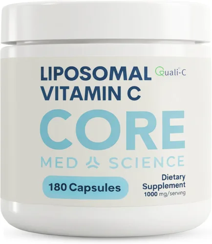 Miniatura 8 de Core Med Science Vitamina C liposomal de 1000 mg, 60 cápsulas – Suplemento de vitamina C liposomal natural sin OMG que promueve una piel sana