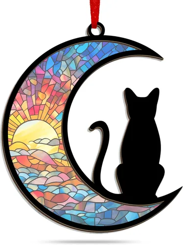 AXIARA Adornos Navideños Regalos para Amantes de los Gatos - Adorno Navideño de Doble Capa para Decoraciones del Árbol - Regalos para Amantes de