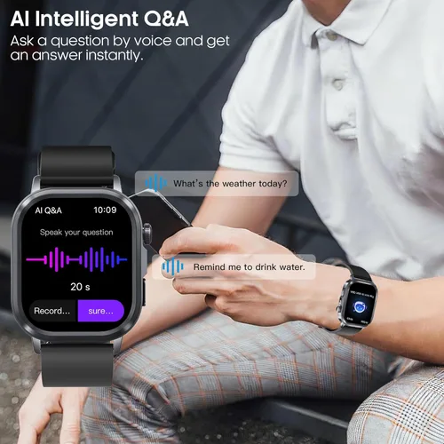 Miniatura 3 de AMOLED - Relojes inteligentes para hombres y mujeres, rastreador de actividad física con monitor de frecuencia cardíaca, estrés y sueño 24/7