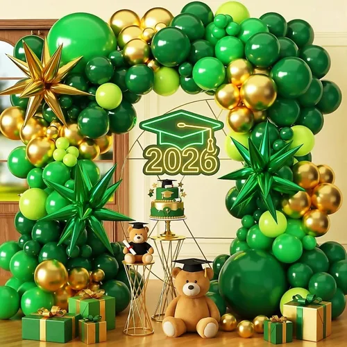 Miniatura 9 de KARLURE Kit de arco de globos negros y dorados, globos de confeti negro y dorado para decoraciones de graduación 2026, graduación, graduación