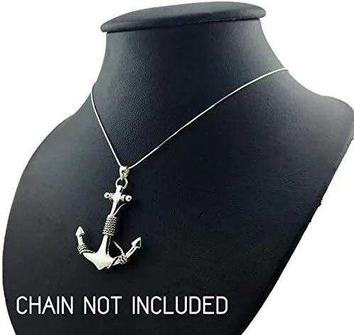 Miniatura 3 de withlovesilver Plata de ley 92540mm encanto Cuerda Ancla Colgante