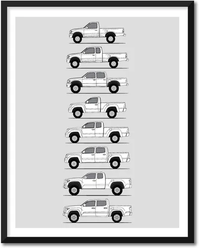 Miniatura 33 de Idea Network Póster hecho a mano compatible con Toyota FJ Cruiser, arte de pared impreso hecho a mano, decoración de los BJ, FJ25, FJ40, FJ43, FJ45