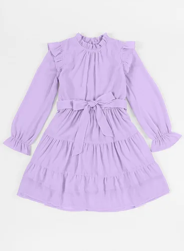 Miniatura 3 de blibean Vestidos elegantes con cinturón para niñas de 4 a 13 años