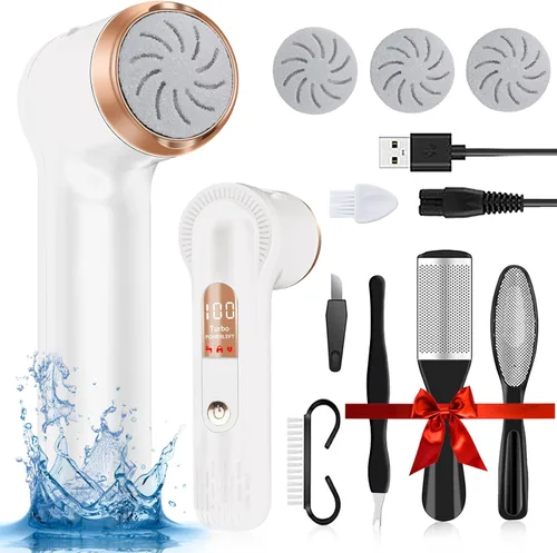 Miniatura 7 de LAVAED Removedor eléctrico de callos para pies, recargable, electrónico, IPX7, resistente al agua, kit de pedicura y pedicura, actualización
