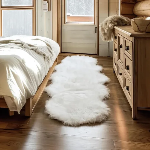 Miniatura 33 de Super Area Rugs - Alfombra de piel de oveja suave y esponjosa Gris oscuro
