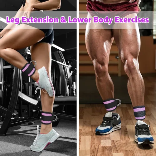 Miniatura 17 de Correas de Tobillo de Fitness para Máquina de Cable, Kickbacks Ejercicios de Glúteos, Ejercicios de Parte Inferior del Cuerpo, Correas Ajustables