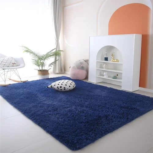 Miniatura 50 de Alfombras para dormitorio de niñas sala de estar: alfombra de área peluda de 5 x 7 para sala de juegos de niños, alfombra peluda de felpa pastel