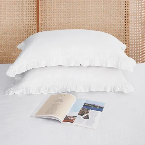 Miniatura 10 de Linen World - Juego de 2 fundas de almohada de lino, 20 x 30 pulgadas, tamaño estándar/Queen, fundas de almohada 100% lino natural francés, fundas