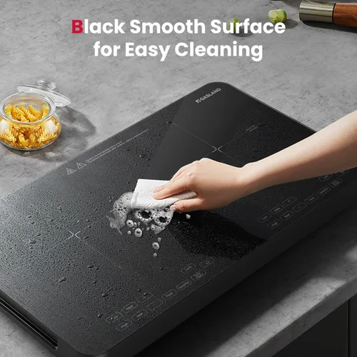 Miniatura 7 de GASLAND SwiftChef - Placa de inducción de doble quemador, encimera de inducción de 1800 W con 8 niveles de potencia, doble olla con control táctil