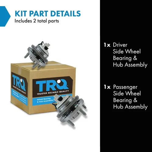 Miniatura 2 de Conjunto de rodamiento de rueda delantera de 2 piezas y buje TRQ Compatible con Pontiac Solstice 2006-2009 Saturn Sky 2007-2010