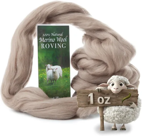 Miniatura 13 de Desert Breeze Distributing Lana Merino 100% Natural Roving - Lana Merino Peinada de Primera Calidad Roving - Tapicería, Hilado, Fieltrado Húmedo