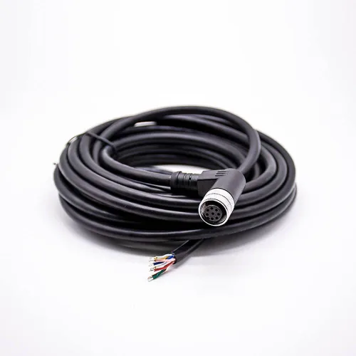 Miniatura 16 de Elecbee Conector M12 A-Code Cable sobremoldeado de ángulo recto de cabeza hembra única (cable de 3 pines de 16.4 ft/16.4 pies)