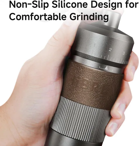 Miniatura 4 de HiBREW G4B - Molinillo de café manual con esfera ajustable externa, molino de rebabas cónicas de aluminio, ajustes numéricos y estuche de viaje