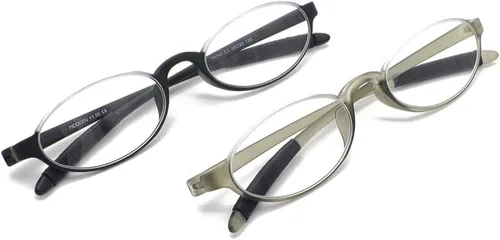 Miniatura 7 de Lentes de lectura flexibles, ligeros, delgados y elegantes, marco redondo de media luna, aumento elegante para hombres y mujeres