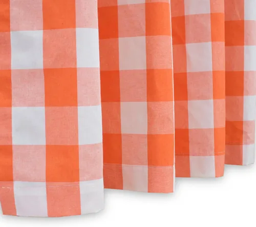 Miniatura 98 de Cenefas de cortina para ventana de 16 pulgadas de largo, 2 paneles de cuadros búfalo, cortinas pequeñas con bolsillo para barra, estilo clásico