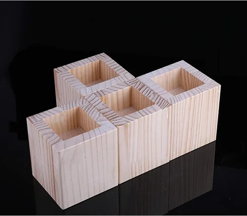Miniatura 4 de Muebles modernos de mediados de siglo con patas elevadas, patas de cama ranuradas en bloque de madera maciza, patas de mesa, patas de gabinete