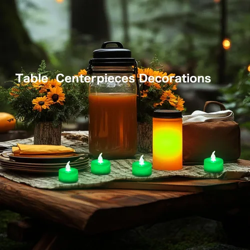 Miniatura 7 de LANKER Juego de 24 velas de luz LED – Velas titilantes sin llama – Velas artificiales a pilas de larga duración – Adorno de Halloween y Navidad