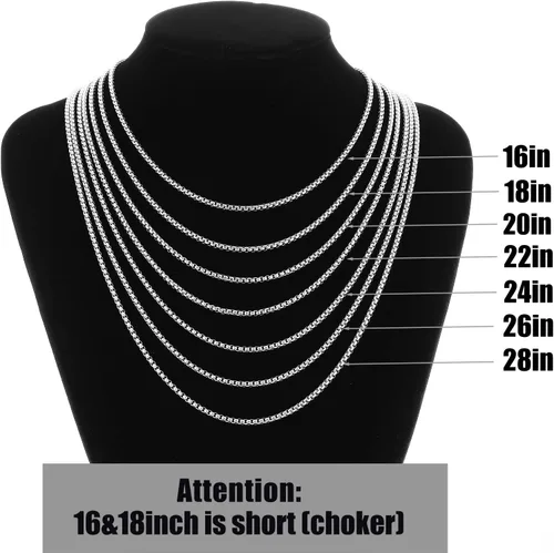 Miniatura 6 de Fiusem Collar con Cruz para Hombre, Collares con Cruz de Hombres en Plata/Oro/Negro con Cadena de Cruz de 2.5mm y Colgante de Cruz de Acero