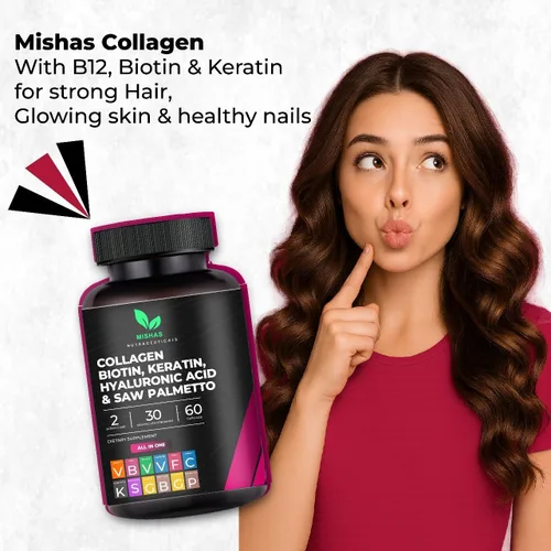 Miniatura 2 de Multi Collagen Hair Pills – Biotina 10,000 mcg, queratina y ácido hialurónico – Crecimiento del cabello – Piel y uñas Vitaminas y bloqueador de DHT