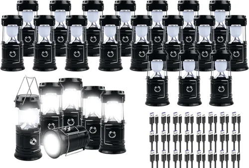 Miniatura 8 de KunHe Paquete de 12 Linternas LED de Camping Plegables Portátiles de 1800mAh Ligeras Impermeables Recargables por USB Kits de Linternas LED